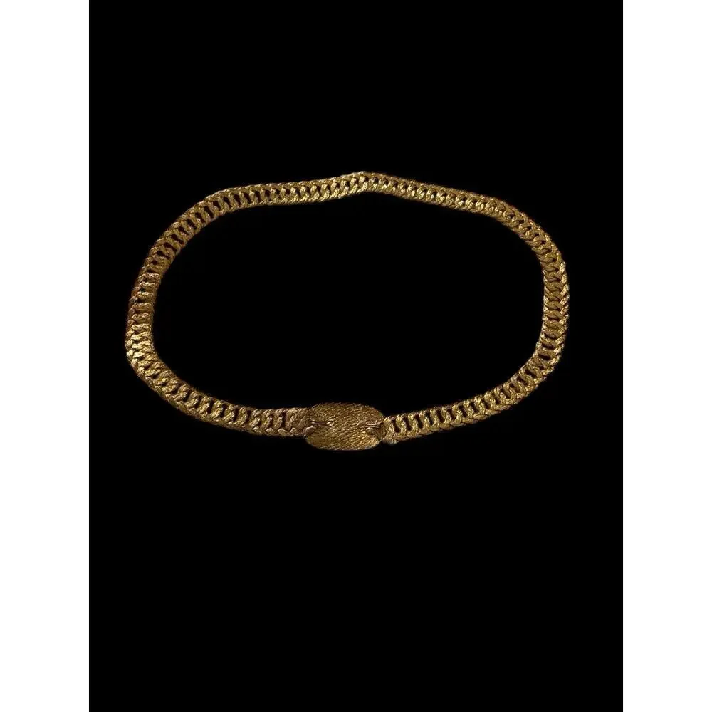 Faux Gold Lame’ 23” Braided Woven Wire Adjustable Belt Vintage Fashion Skinny